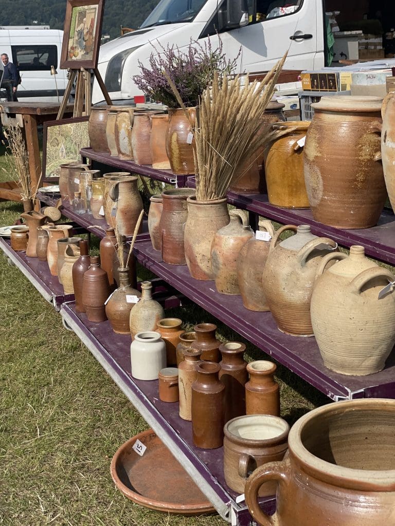 Selection of large Vintage ceramic vases in taupes, beiges and brown glazed finish