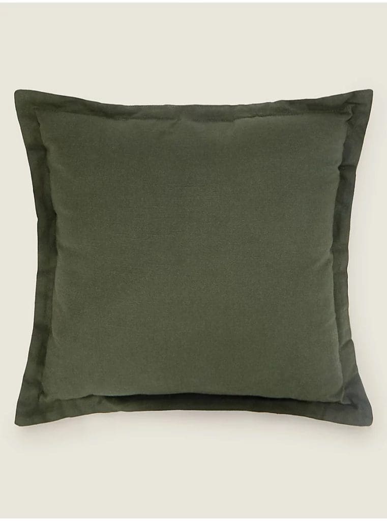 Dark forest green velvet cushion