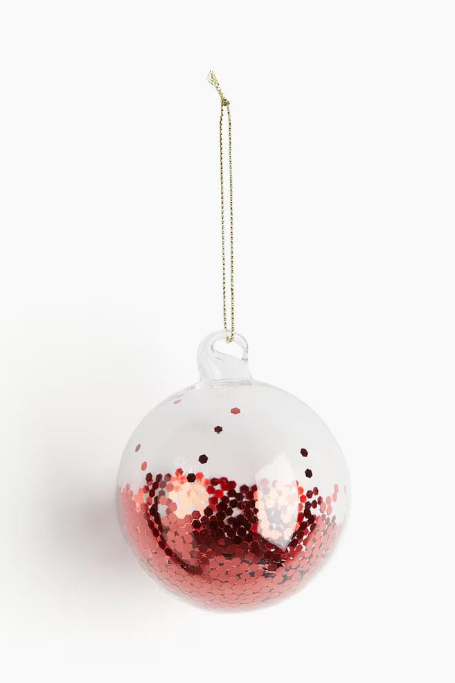 Red glitter glass bauble