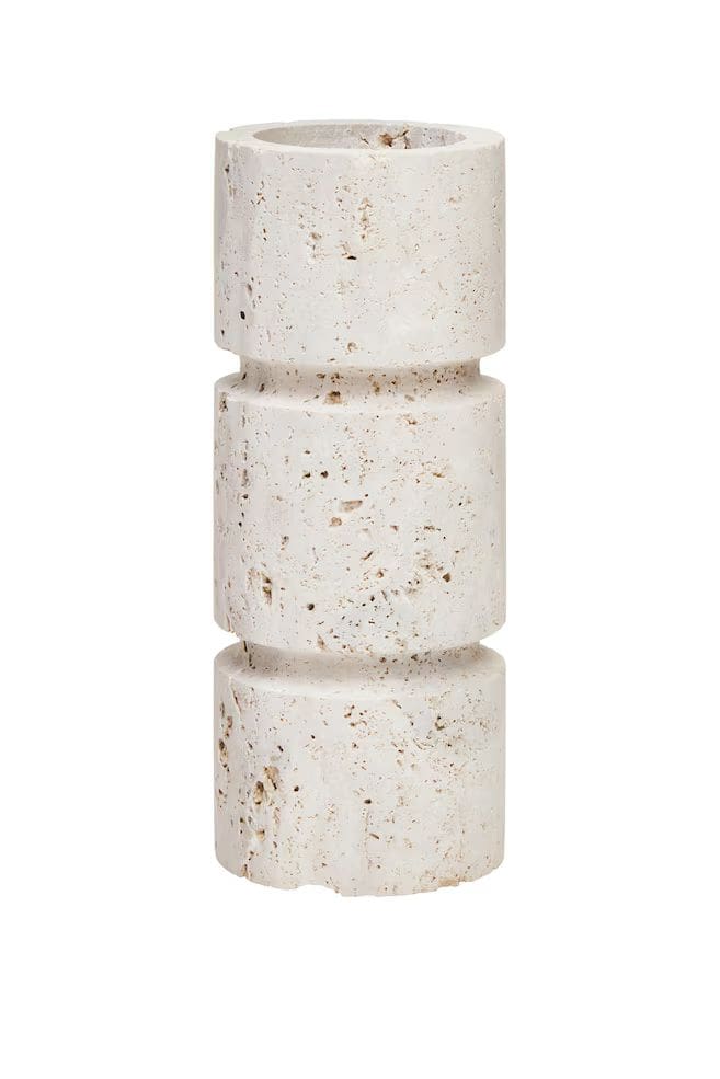 Natural beige stone rustic finish vase